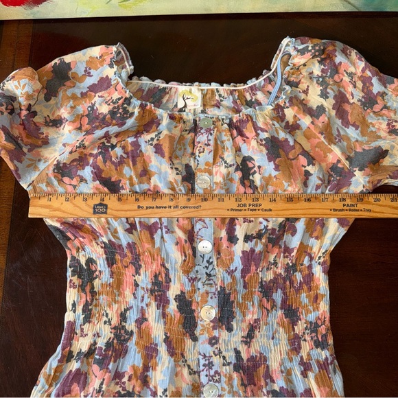 Anthropologie Fig and Flower Maxi Dress Floral Boho Button Front Floral Print L - Picture 8 of 9